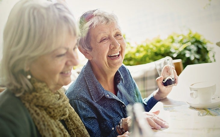 Two women enjoying a day out